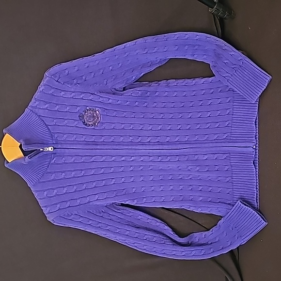 Ralph Lauren Cable Knit Zippered Sweater - Picture 1 of 5